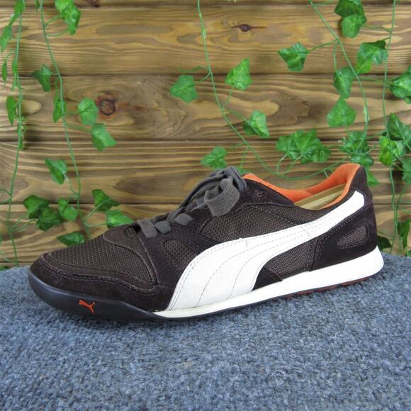 PUMA Men's Sneaker Brown Leather Size 10.5 Medium‎ Used 2025 - Picture 1 of 6